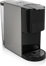Wielokapsułkowy ekspres do kawy Princess 5 w 1 - kompatybilny z podkładkami Nespresso, Dolce Gusto, Lavazza a Modo Mio i ESE, pojemność 0,8 l, 1450 W, srebrny, czarny