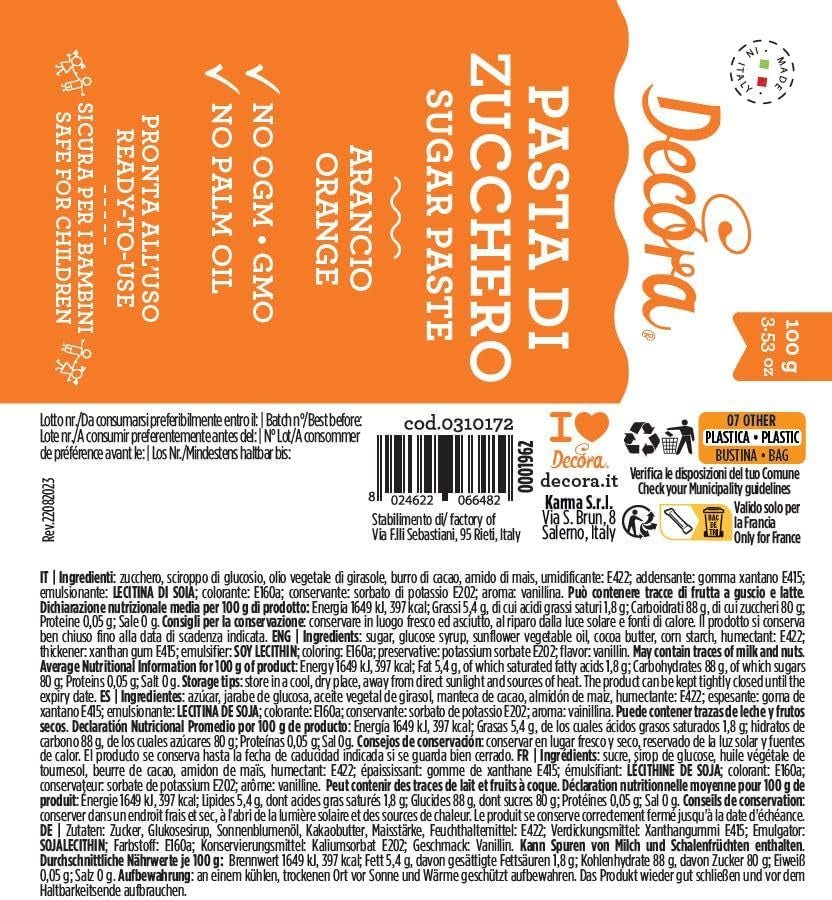 0310172 Fondant pomarańczowy 100 G Pasta cukrowa Naty Shop