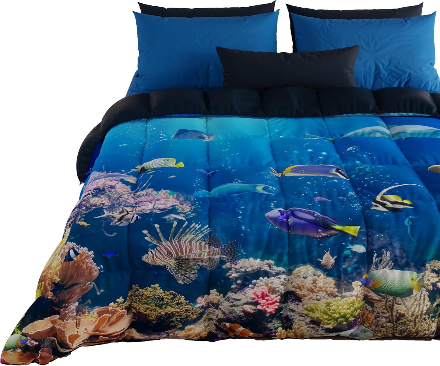 Poszwa na kołdrę PETTI Artigiani Italiani na łóżko podwójne, 100% Made in Italy, Kołdry i kołdry akwariowe Naty Shop Acquario 160 x 190 cm