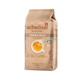 Schwiizer Schüümli Crema Mild, 100% ziaren kawy Arabica drobne, harmonijne i łagodne, idealne do automatycznych ekspresów ciśnieniowych, moc 2/5, jasno palone, Rainforest Alliance, 1kg