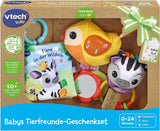 VTech Baby - Zestaw upominkowy dla przyjaciół zwierząt dziecka - Zestaw zabawek z książeczką z tkaniny, śpiewającym ptakiem i grzechotką zebry - dla dzieci w wieku 0-24 miesięcy Naty Shop