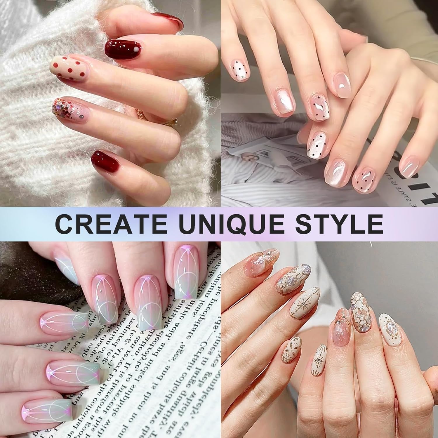 5 Stück Nagel Pinsel, Pinsel Für Gelnägel, Nageldesign Pinsel, Narzędzia do zdobienia paznokci, Für Herstellen Von Nagellack, Punktieren, Feinmalerei, DIY