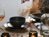 Creatable, 23146, seria SOFT TOUCH BLACK, 20-częściowy zestaw naczyń obiadowych, serwis łączenia porcelany, można myć w zmywarce i używać w kuchence mikrofalowej, wyprodukowano w Portugalii