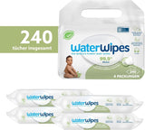 Chusteczki wodne Plastikfreie, Texturierte Reinigungstücher Für Kleinkinder & Babies, 240 Stück (4 opakowania), 99,9 % Wasserbasierte Reinigungstücher, Unperfümiert Für Empfindliche Haut Naty Shop