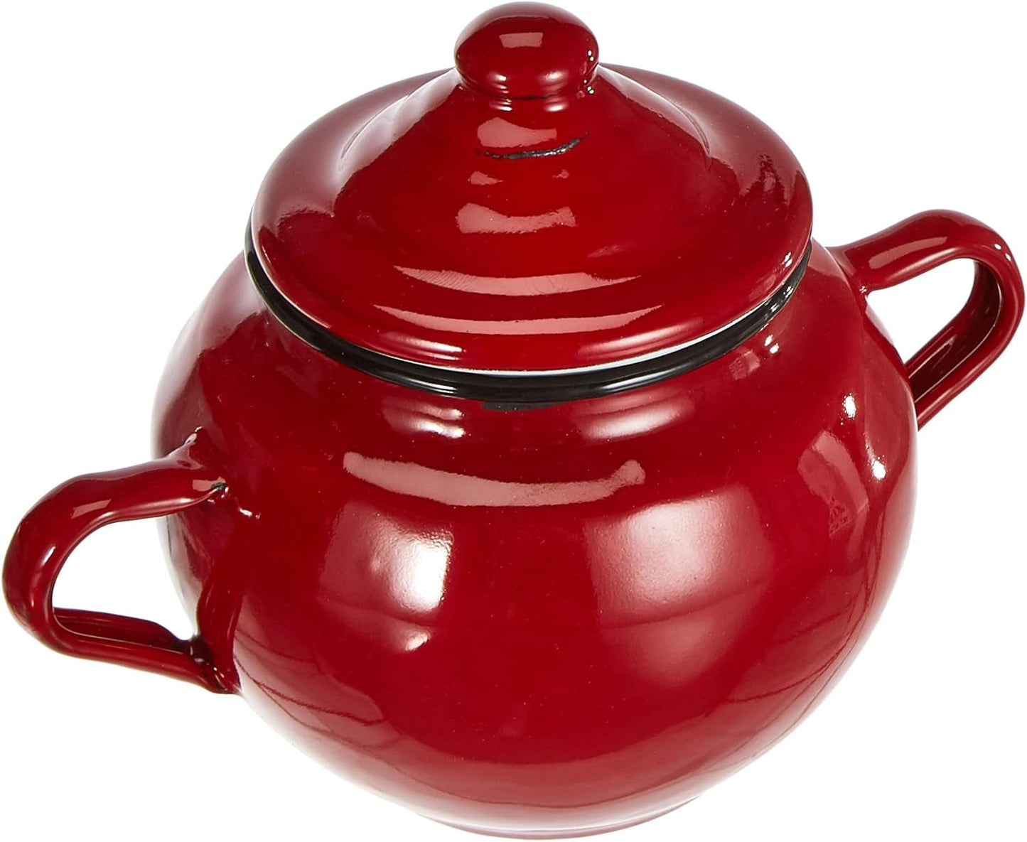 Słoik Roja z pokrywką, 0,5 l, stal emaliowana na czerwono, 10 x 10 x 20 cm, 2 sztuki