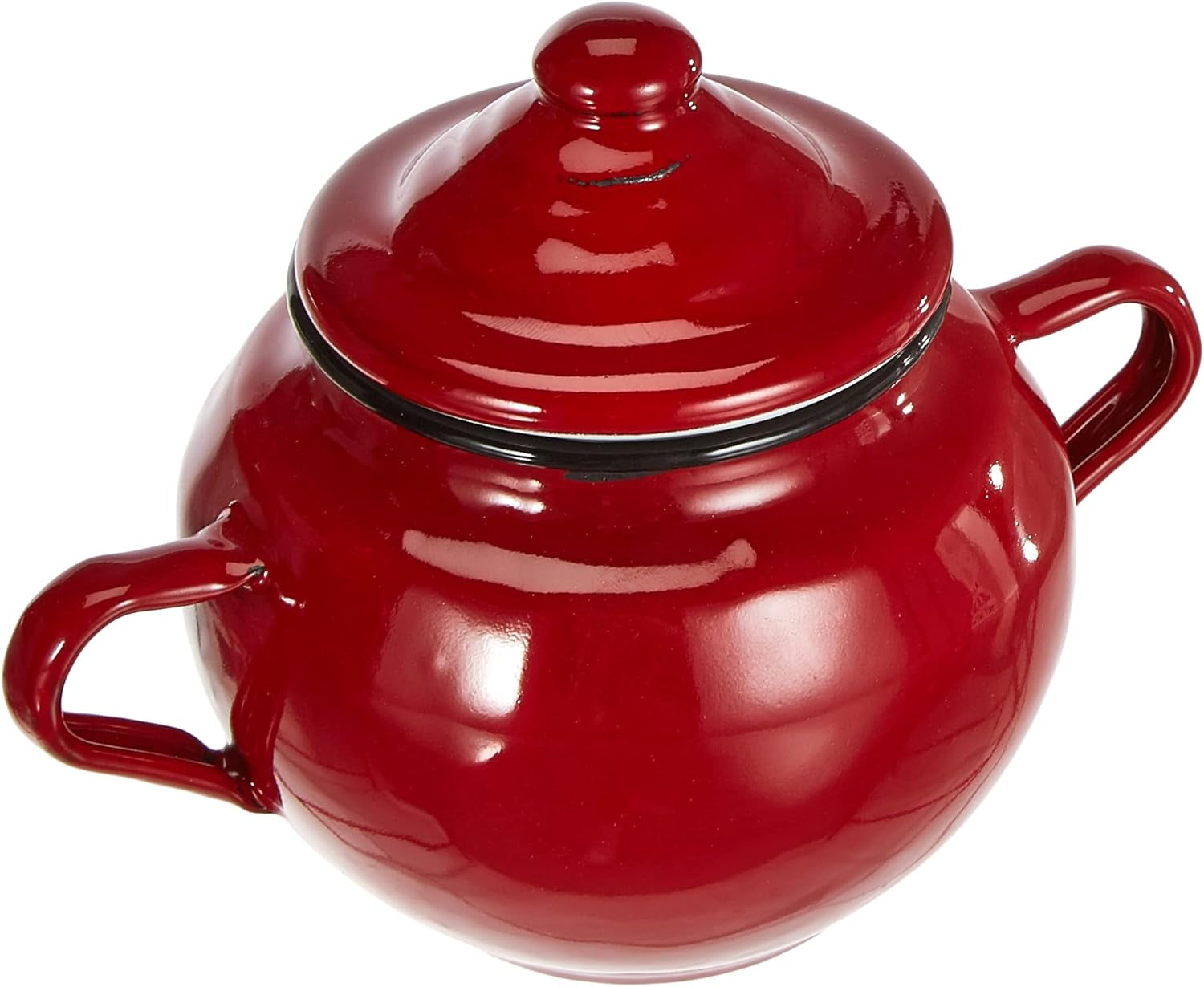 Słoik Roja z pokrywką, 0,5 l, stal emaliowana na czerwono, 10 x 10 x 20 cm, 2 sztuki
