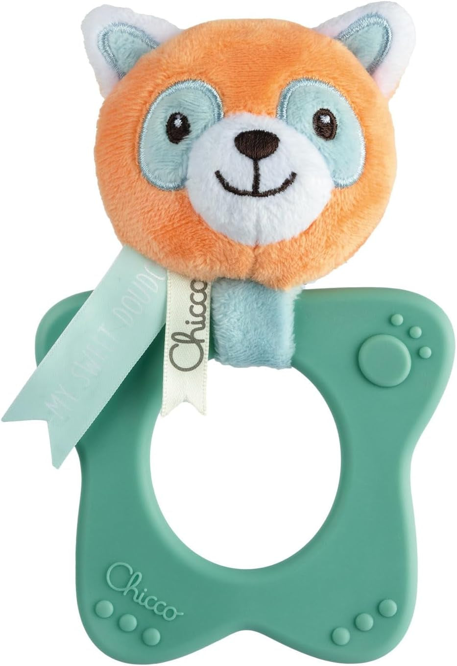 Chicco My Sweet Doudou zabawka kameleon wykonana z wysokiej jakości tkaniny miękki plastikowy pierścień kojąca zabawka dla dziecka podczas ząbkowania 3-18 miesięcy zabawki dla dzieci Naty Shop Panda