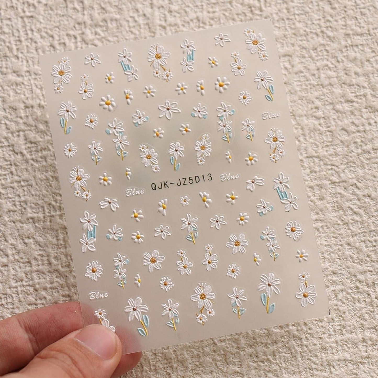 JMEOWIO 3D Nagelsticker Blumen Nail Art Naklejka Selbstklebend Nagelaufkleber 5D Stereoskopisch Sommer Frühling Blumen Dekoration Nageldesign Zubehör 4 Blatt