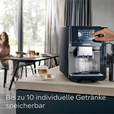 Automatyczny ekspres do kawy Siemens EQ700 classic TP715D01, sterowanie z aplikacji, napar na zimno, intuicyjny wyświetlacz dotykowy, do 10 indywidualnych kreacji kawowych jako ulubione, automatyczne czyszczenie parą, 1500 W, srebrno-szary