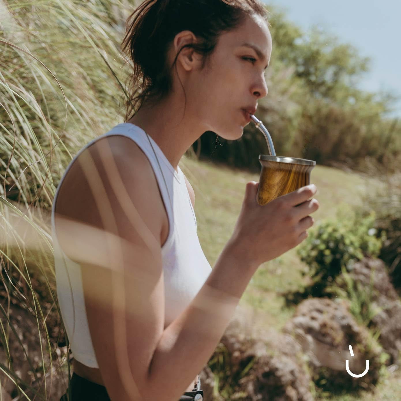 Zestaw do herbaty Yerba Mate balibetov (filiżanka Mate) wykonany ze stali nierdzewnej z bombillą (słomką) do mate, Łatwy w czyszczeniu i bardzo trwały Zestaw do Yerba Mate (DREWNO)