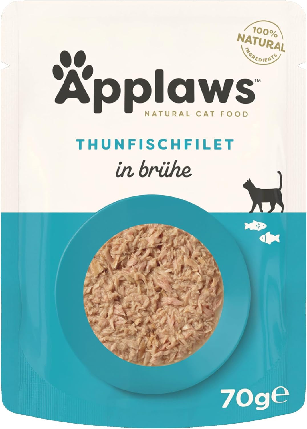 Applaws 100% naturalna mokra karma dla kotów filety z tuńczyka w bulionie - opakowanie 12 saszetek 70 g