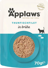 Applaws 100% naturalna mokra karma dla kotów filety z tuńczyka w bulionie - opakowanie 12 saszetek 70 g
