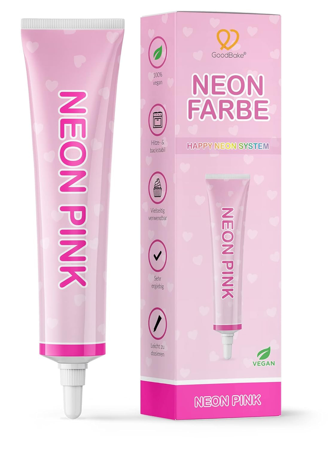 Goodbake Neonlebensmittelfarben 6 Farben Set – Intensywny Lebensmittelfarbe – Lebensmittelfarbpaste – Zum Einfärben Von Torten, Fondant, Buttercreme Uvm. – 100% wegańskie Naty Sklep Neon Pink