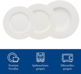 Villeroy & Boch Wonderful World 12-częściowy zestaw naczyń obiadowych, można myć w zmywarce i używać w kuchence mikrofalowej, biały, talerze, zastawa stołowa, porcelana, talerze obiadowe, zestaw, nowoczesny zestaw naczyń obiadowych, porcelana premium