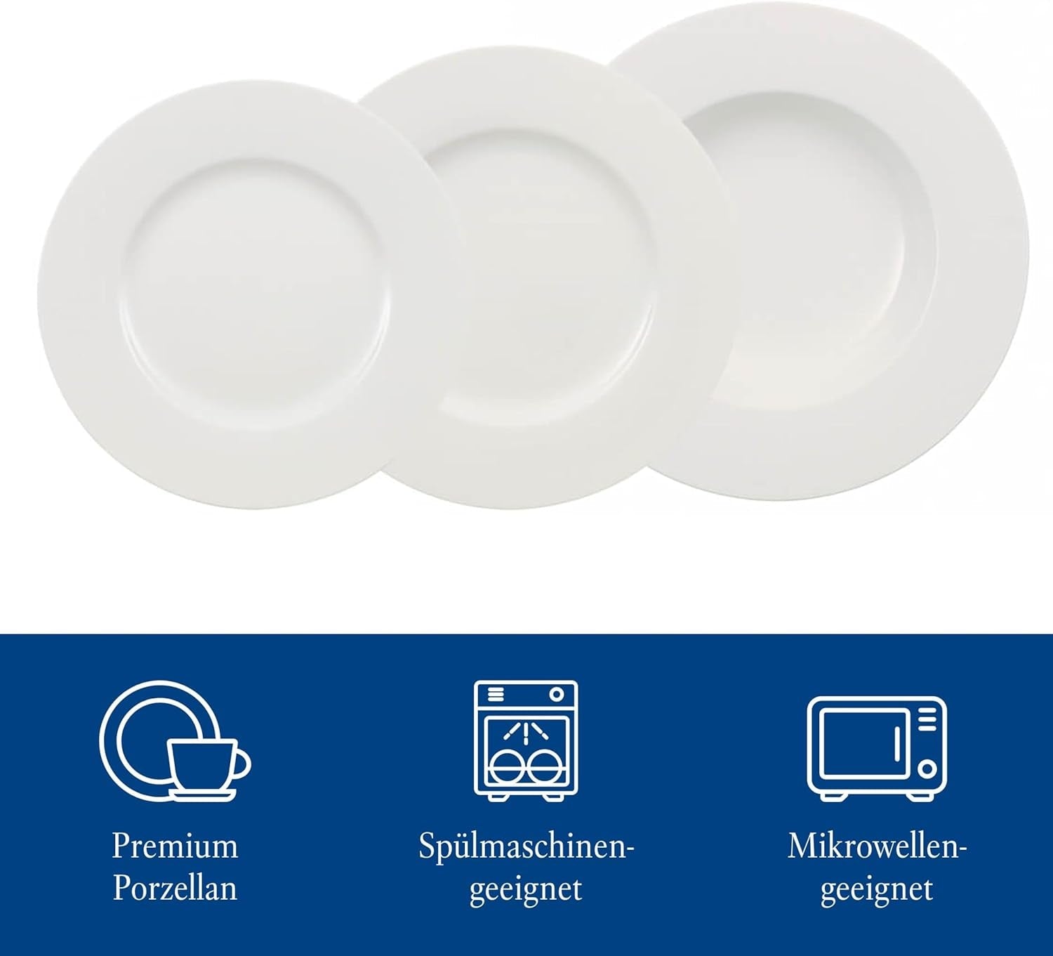 Villeroy & Boch Wonderful World 12-częściowy zestaw naczyń obiadowych, można myć w zmywarce i używać w kuchence mikrofalowej, biały, talerze, zastawa stołowa, porcelana, talerze obiadowe, zestaw, nowoczesny zestaw naczyń obiadowych, porcelana premium