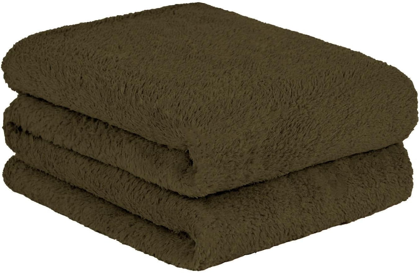 Koc polarowy Brentford's Teddy, duży koc na łóżko, pluszowy, super miękki, ciepły, na sofę, łóżko, narzutę, czarny - 150 x 200 cm Łóżka i koce Besuche den Brentfords-Store Khakigrün 150 x 200 cm