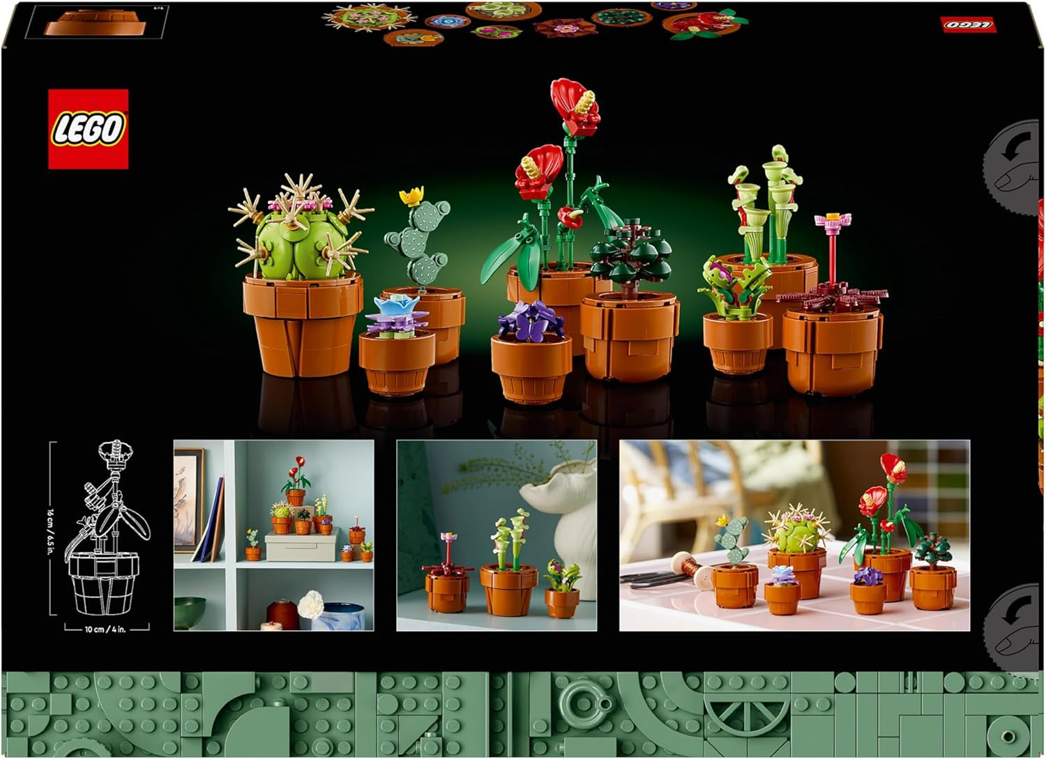 LEGO Icons Mini rośliny, 9 sztucznych kwiatów do zbudowania, zestaw botaniczny dla dorosłych z doniczką z terakoty do zbudowania, dekoracje wnętrz, prezent dla kobiet i mężczyzn 10329 Zestawy do budowania Besuche w sklepie LEGO