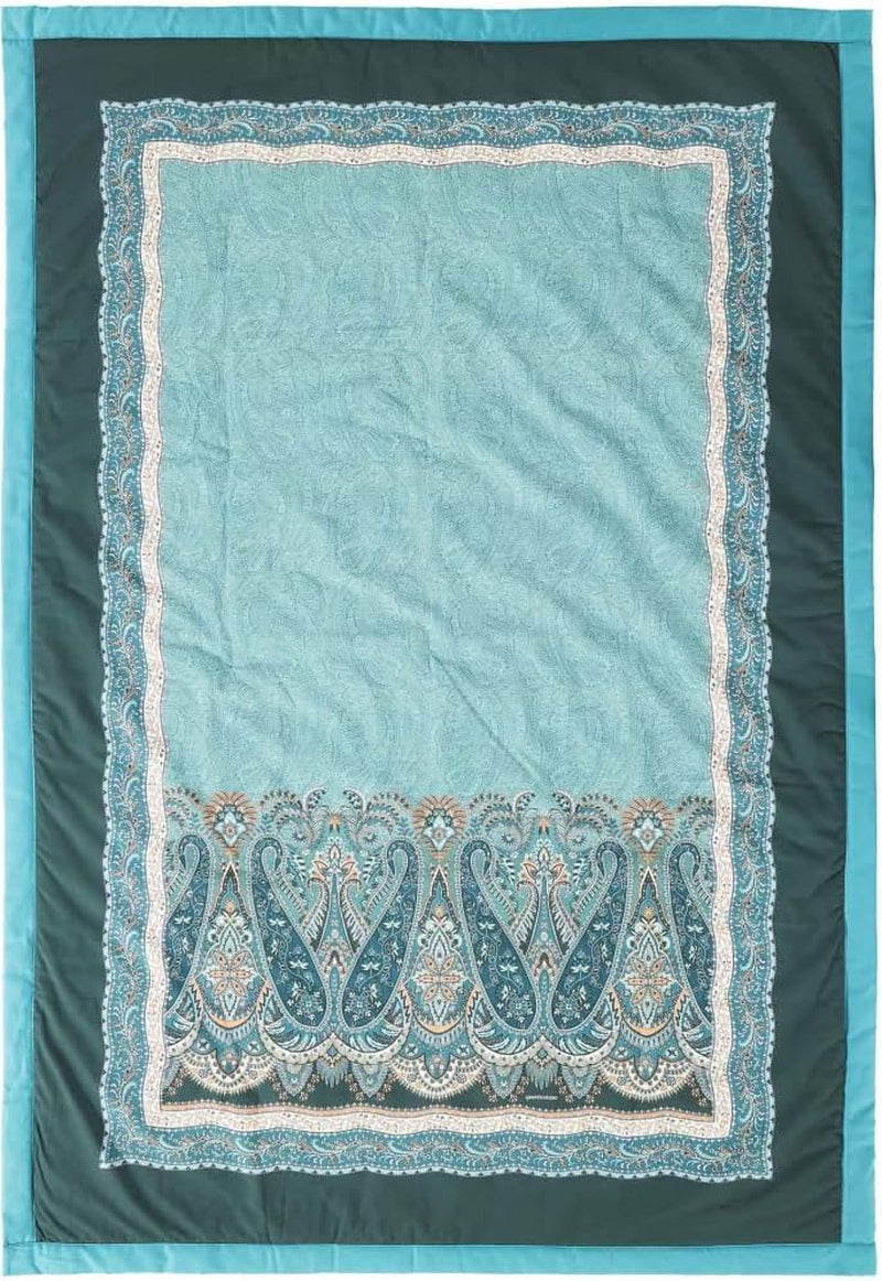 BASSETTI bawełna w kratkę SABBIONETA kolor NIEBIESKI B3 rozm. 135X190 Kołdry i kołdry Naty Shop Turkusowy 135 X 190 Cm