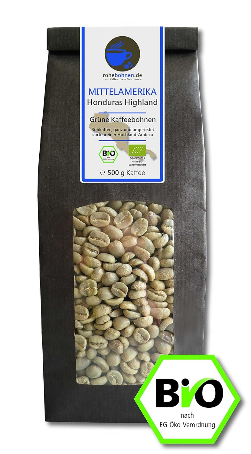 Kawa surowa - Ekologiczna kawa zielona z Etiopii, Jawy, Hondurasu (redukowana ilość zielonych ziaren kawy 3x500g) - certyfikat GMP