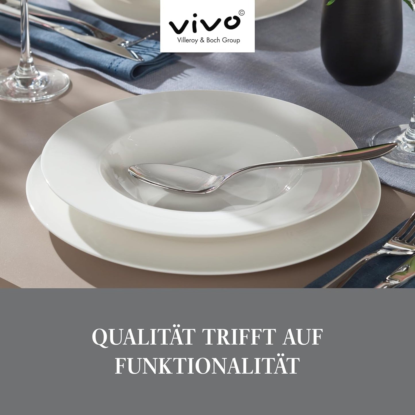 vivo - Grupa Villeroy & Boch - Podstawowy biały 30-częściowy zestaw zastawy stołowej, można myć w zmywarce i kuchence mikrofalowej, Biały zestaw zastawy stołowej, Zestaw do kawy, Ceramika, Talerze, Filiżanki, Porcelana premium