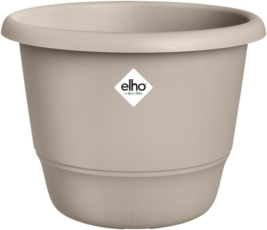 elho Amiga Round 30 - Doniczka do użytku wewnątrz i na zewnątrz - 100% plastiku pochodzącego z recyklingu - Ø 29,5 x wys. 20,2 cm - Beżowy/Beżowy Grzyb