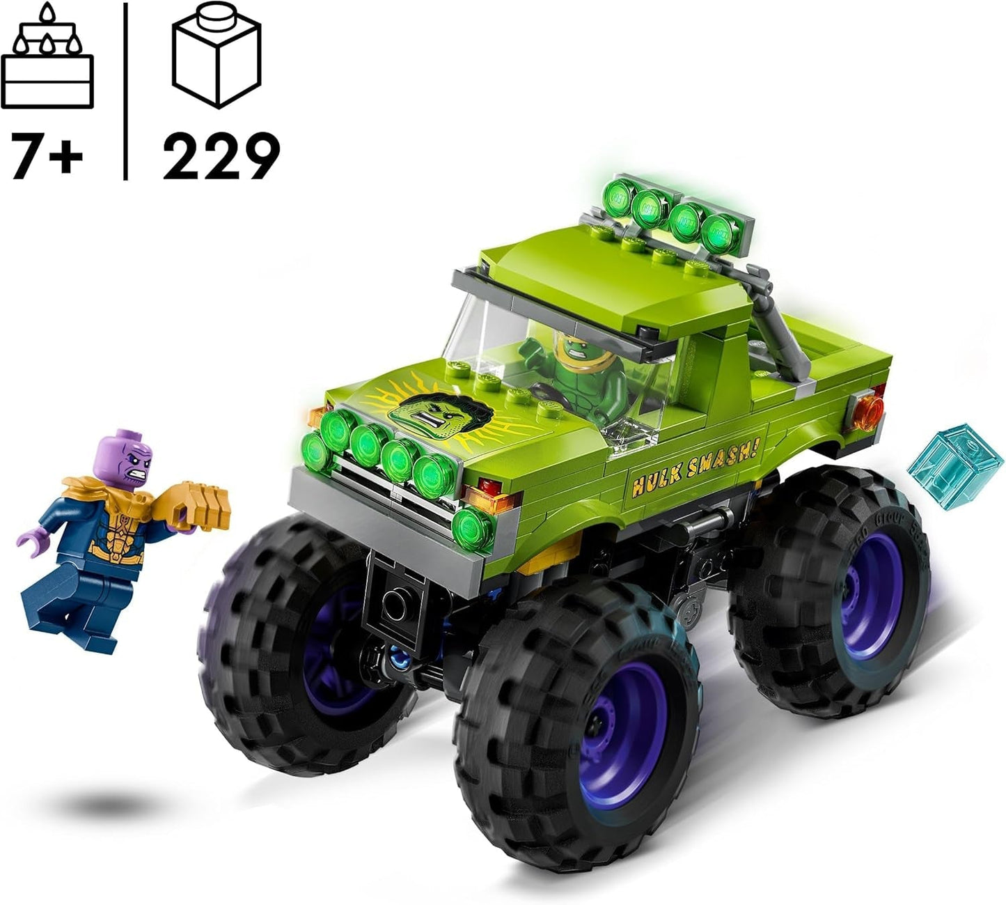 LEGO® Marvel Hulk Truck kontra. Thanos - Zabawka do budowania superbohatera - Pojazd Avengersów i minifigurki - Monster truck zapewniający mega zabawę - Prezent dla chłopców i dziewcząt od 7 lat - 76312 Zestawy do budowania Besuche den LEGO-Store