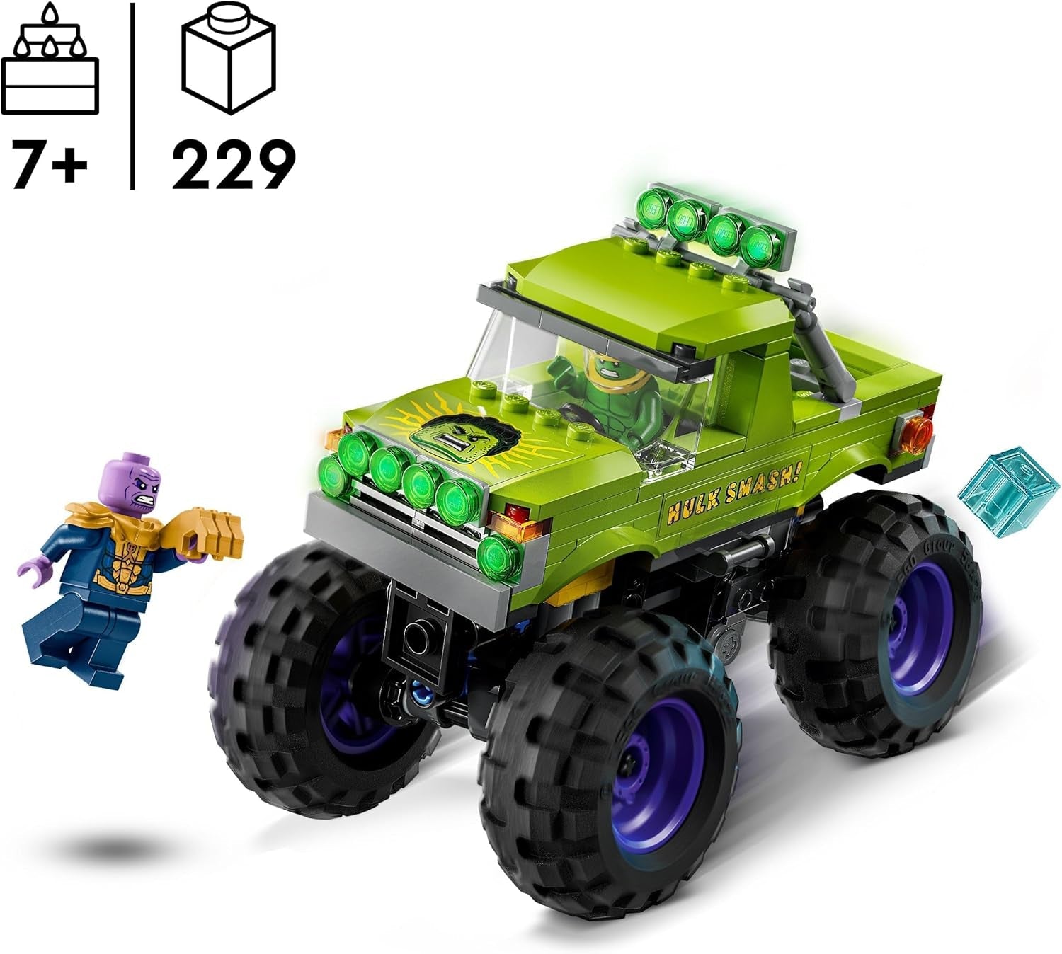 LEGO® Marvel Hulk Truck kontra. Thanos - Zabawka do budowania superbohatera - Pojazd Avengersów i minifigurki - Monster truck zapewniający mega zabawę - Prezent dla chłopców i dziewcząt od 7 lat - 76312 Zestawy do budowania Besuche den LEGO-Store