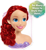Ariel Just Play Disney Princess Hair Head 20 cm z akcesoriami 7-częściowy zestaw Rude włosy – zabawka dla dzieci w wieku 3 lat i więcej