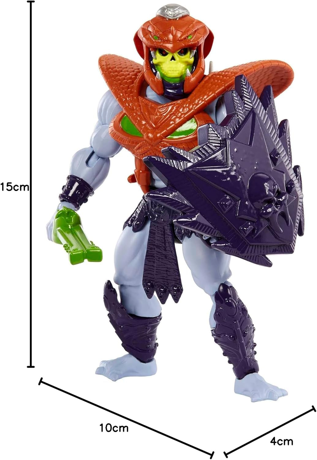 MASTERS of the UNIVERSE Snake Armor Skeletor - 16 ruchomych stawów, opakowanie retro, minikomiks, dla kolekcjonerów dla dzieci w wieku powyżej 6 lat i dorosłych, figurki HKM68 Naty Shop