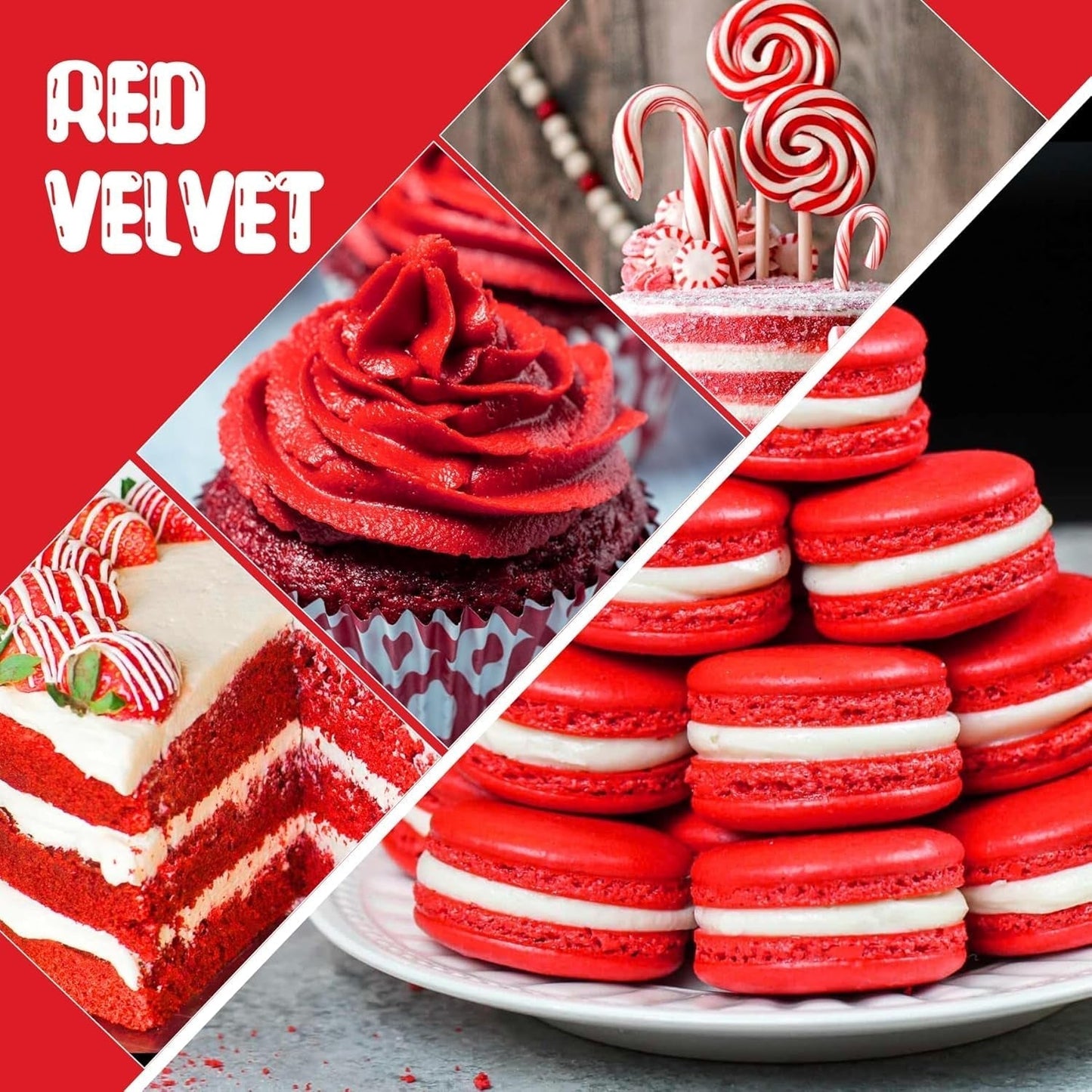 Barwnik spożywczy - Wysoko skoncentrowany płynny barwnik spożywczy do ciast, wypieków, pisanek, napojów - Bezcukrowy barwnik spożywczy do fondantów, lukrów, slimów, dekorowania ciast (Red Velvet, 236ml)