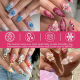 Zestaw 50 Stück 3D Blume Nail Charms, Bunte Nageldesign Zubehör, Nägel Charms i Nagel Art Charms, Perfekt Für Nailart, Maniküre Dekoration i DIY Nageldesign