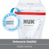 Worki na mleko matki NUK, oszczędzające miejsce i nadające się do natychmiastowego użycia, 180 ml, 25 szt., przezroczyste Dodatki Żywność i karmienie piersią Sklep Bebe Naty