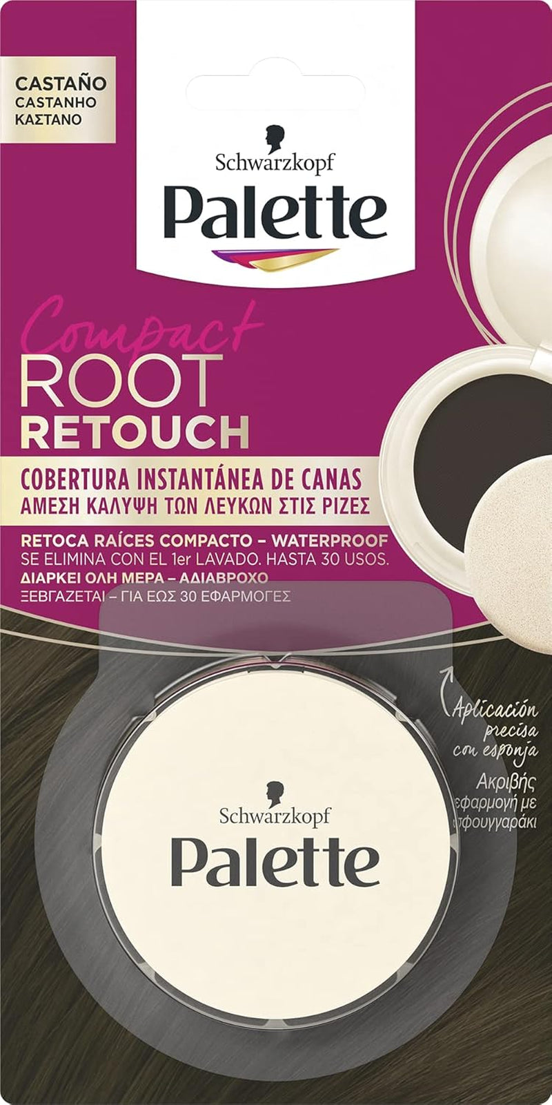 Palette Compact Root Retouch Retouch Root Powder, kompaktowy, kasztanowy brąz, 1 szt. Farba do włosów Naty Shop