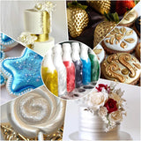 Essbarer Glitzer - 3 Torten Kuchen Deko Essbare, Metallic Lebensmittelfarbe Flüssiges, Jadalny brokat Für Muffin, Koktajl, Pianki - 10Ml Naty Shop