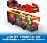 LEGO City piętrowy autobus, piętrowy autobus zabawkowy, zestaw pojazdów dla dziewcząt i chłopców od 7 lat, zawiera 5 figurek, w tym dziecko w wózku 60407 Zestawy do budowania Besuche den LEGO-Store