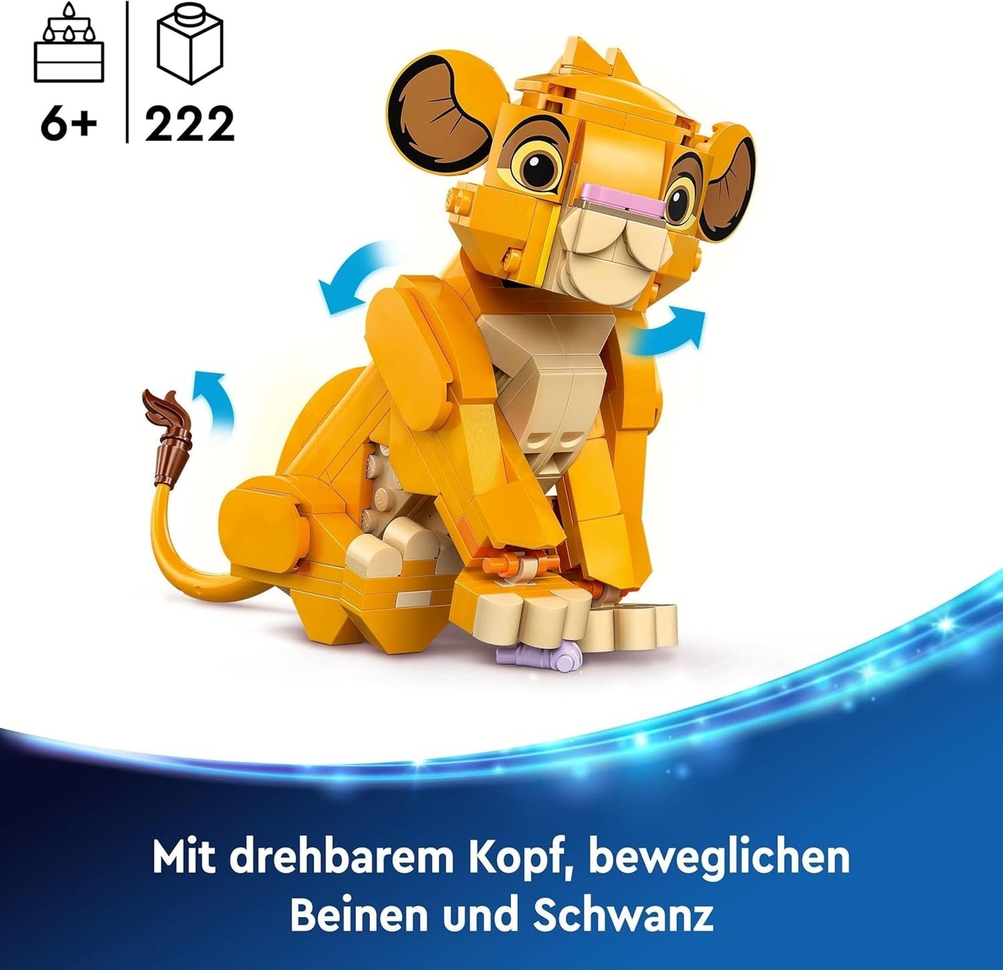 LEGO Ç€ Disney Simba, lwiątko króla lwa, zabawka do budowania dla dzieci, fantasy Zestaw z figurką lwa, fajny pomysł na prezent dla dziewcząt i chłopców od 6 lat, zabawka dla dzieci 43243 Zestawy do budowania Beuche den LEGO-Store