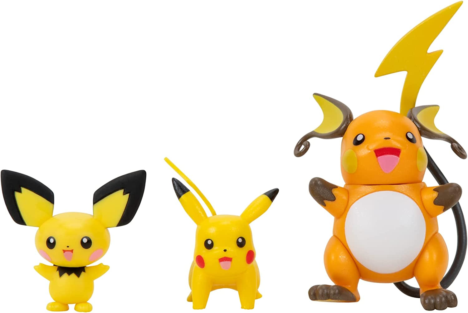 Pokemon PKW2778 Wybierz 3-pak z Pichu i Pikachu oraz 7,6 cm Raichu Figurki bojowe Evolution Multipack Style 2 Figurki Naty Shop Multipack - Pichu, Pikachu, Raichu