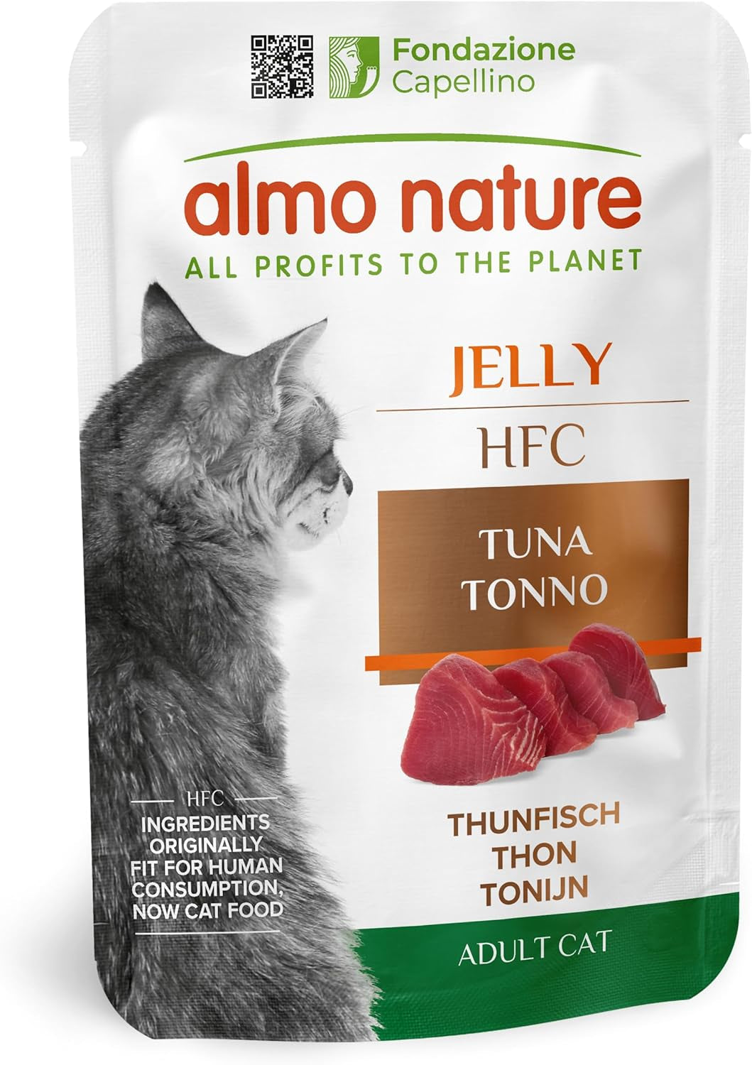 Almo Nature HFC Jelly mokra karma dla kota - z tuńczykiem, opakowanie 24 szt. (24 x 55 g)
