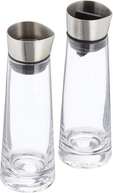 blomus -MACCHIATO- Szklany zestaw do cukru i śmietanki, pojemność 180ml, pokrywka ze stali nierdzewnej, do herbaty i kawy, wysoka jakość wykonania, ekskluzywny wygląd (wys./szer./gł.: 17 x 5,4 x 5,4 cm, przezroczysty, 63510)