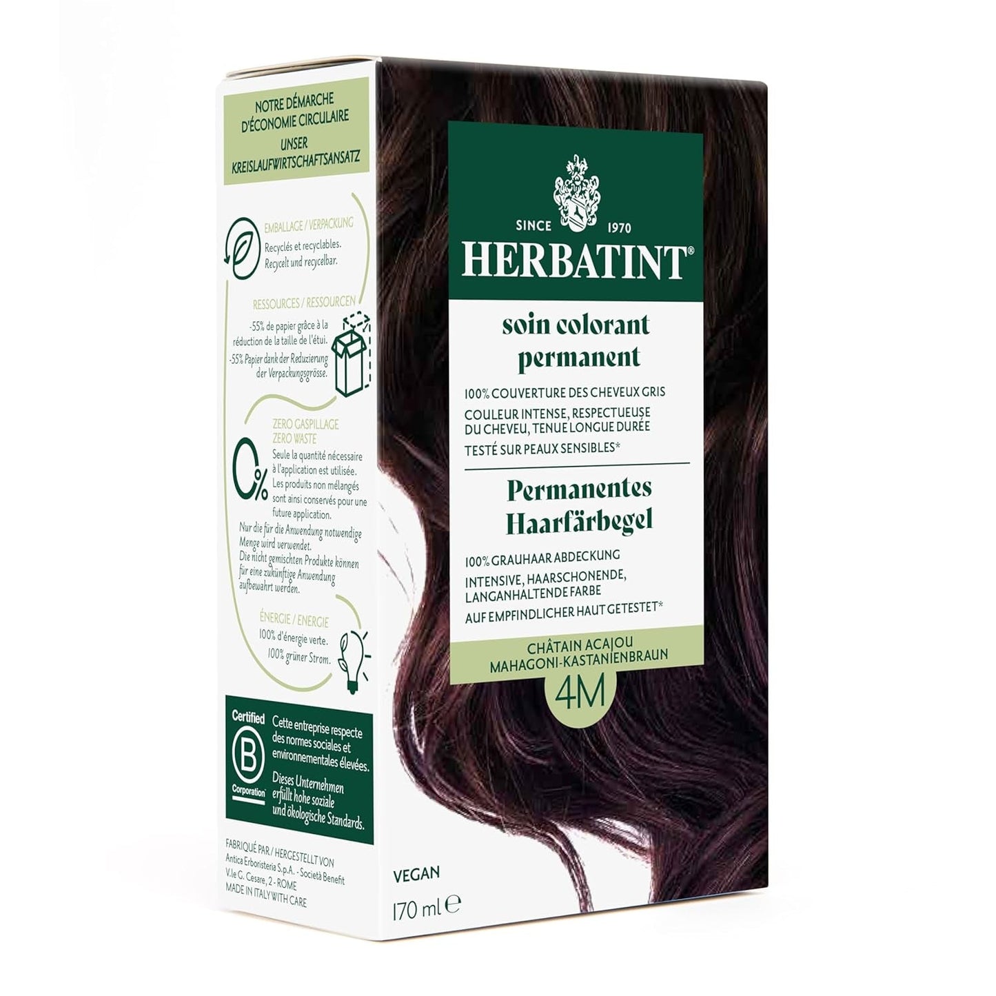 Żel do trwałej farbowania włosów 6N ciemny blond - 170 ml I Bez amoniaku, 100% pokrycia siwych włosów I Testowany na skórze wrażliwej, z 8 ekstraktami roślinnymi