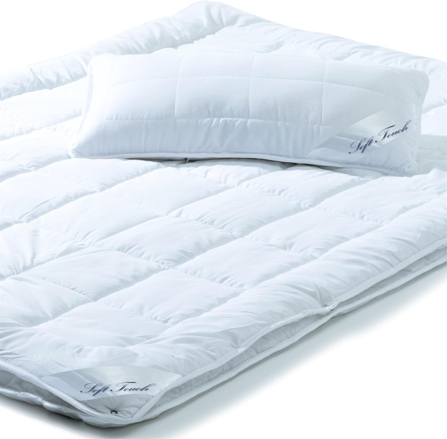 Aqua-Textil Soft Touch Zestaw dla dzieci Kołdra 100 X 135 cm 250G i 350G z poduszką 40 X 60 Cm 150G Kołdra 4 pory roku Klimatyzacja Oeko-Tex Kołdry i kołdry Naty Shop 135X200 Cm + 1X 40X80 Cm Zestaw 4 pory roku