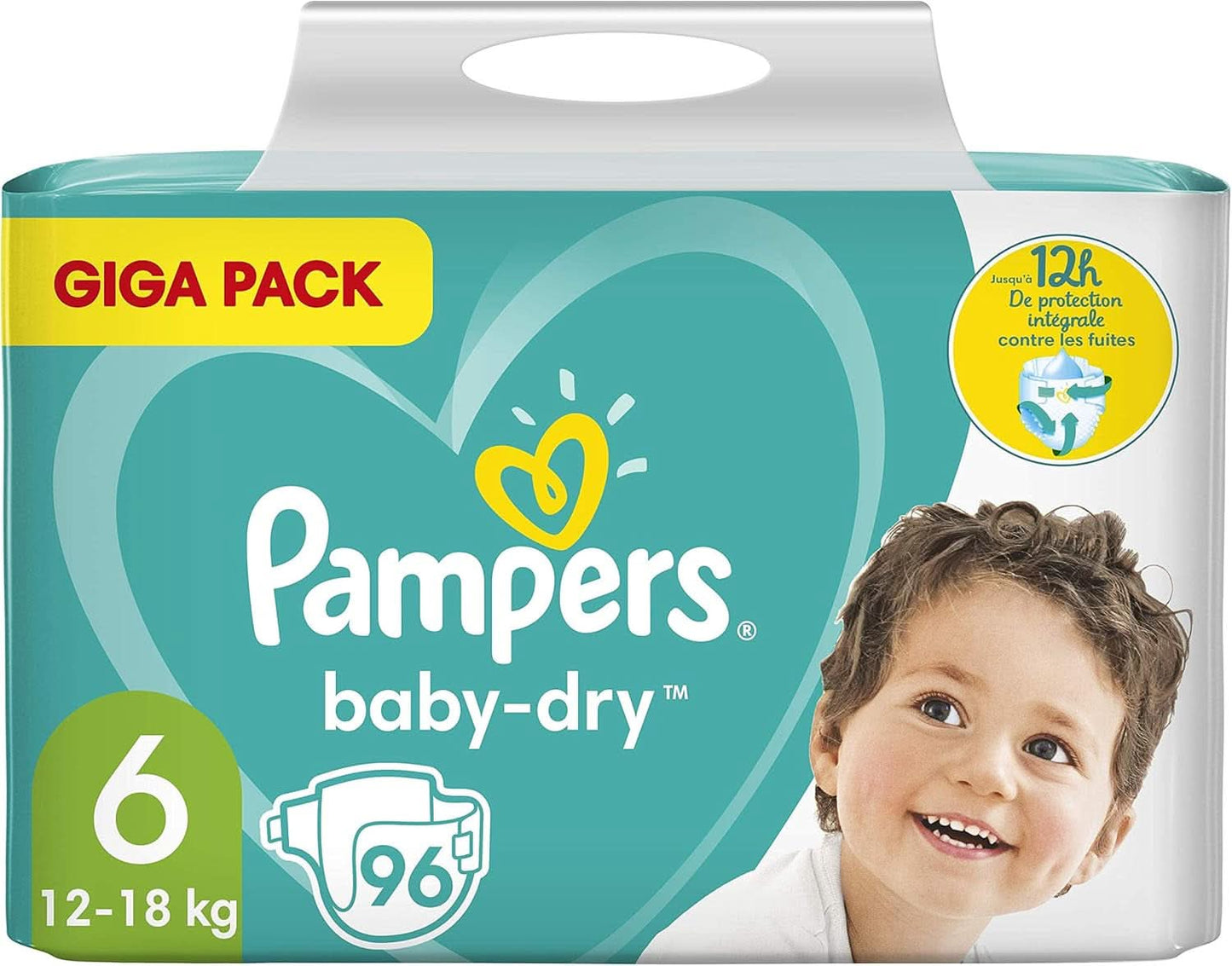 Pampers (wersja Alte) Pieluszki dziecięce Rozmiar 6 (12-18Kg), 96 Stück, Extra Large, GIGA PACK Naty Shop