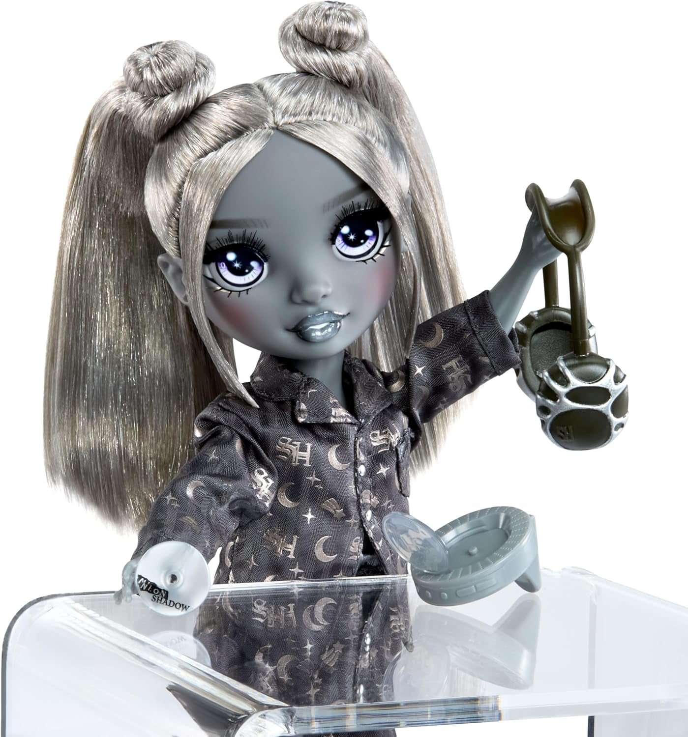 Rainbow High Shadow High Girl's Night - Luna Madison – 28 cm Modepuppe w Grautönen, Graues Haar & Outfit mit Accessoires und Kamm – Für Sammler und Kinder ab 6 Jahren