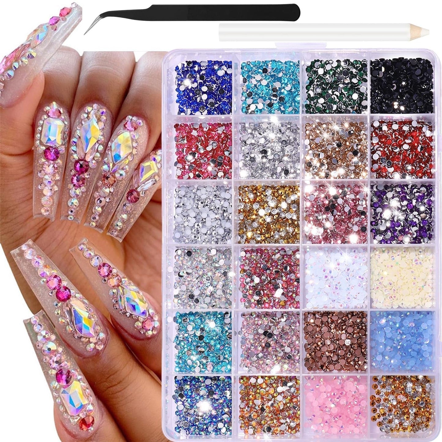 GZMAYUEN 920 szt. Złoto srebro Flatback Perlen Für Nägel, Halbrunde Weiße Beige Nail Perlen, Kleine Halbrunde Flatback Perlen Für DIY Nail Art Decor