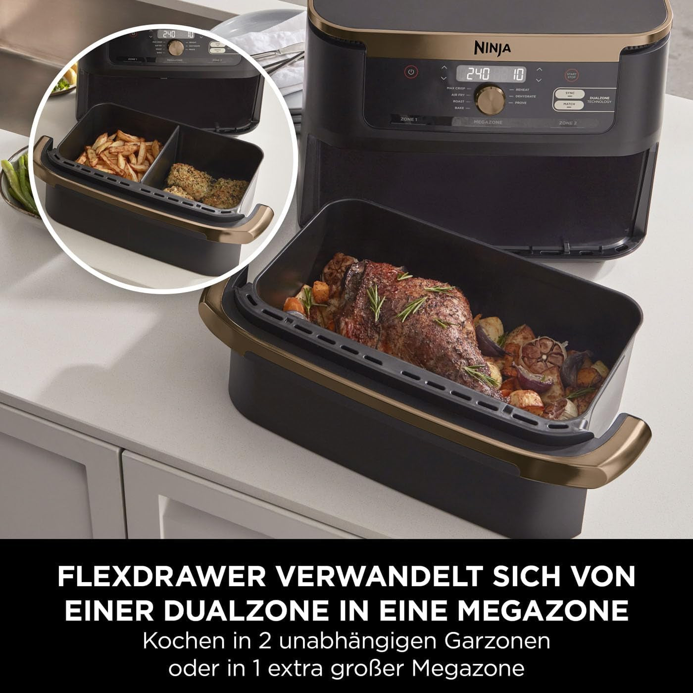 Dwustrefowa frytkownica powietrzna Ninja Foodi Flexdrawer, AF500EUCP Urządzenia Naty Shop
