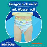 Pampers Splashers Baby Shark Edycja limitowana Jednorazowe pieluchy do pływania 4-5, 11, 9kg-15kg, zapewniające bezpieczną ochronę w wodzie