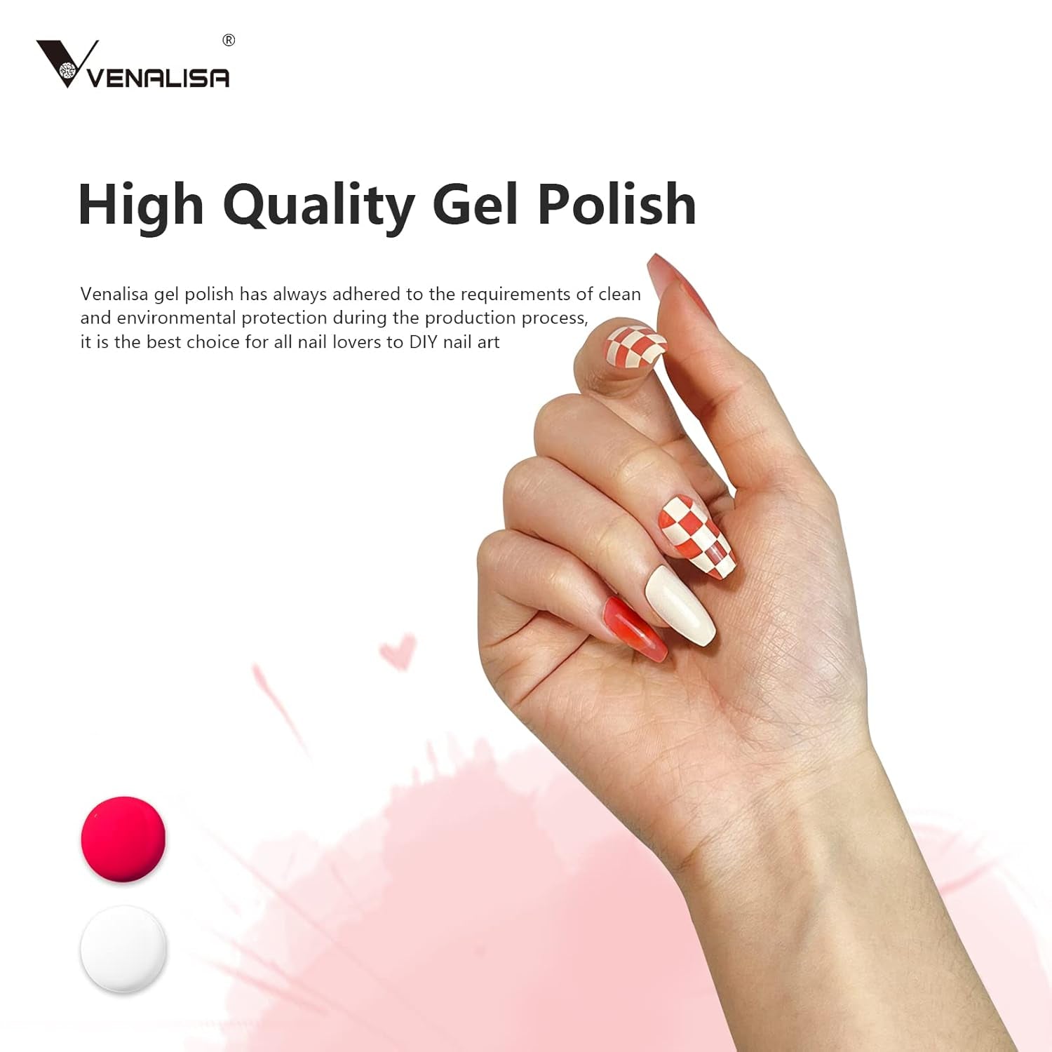 VENALISA koralowo-pomarańczowy lakier do paznokci UV 15ml żelowy lakier do paznokci do lampy UV do paznokci przezroczysty koralowo-pomarańczowy żelowy lakier do paznokci modele do samodzielnego projektowania paznokci