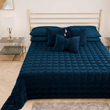 PETTI Artigiani Italiani - Narzuta na łóżko pojedyncze, narzuta dwustronna, narzuta sprężynowa, granatowy, biały, 100% Made in Italy Kołdry i kołdry Naty Shop Blue Una Piazza E Mezza
