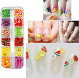 4 Zestaw Nagel Obst Scheiben, Basicon Niedliche Obst Polymer Scheiben Obst Scheibe Nail Nagel 3D Obstscheibe Nail Art Kawałek dla majsterkowiczów Liefert Maniküre Dekoration Schleim Zubehör Nageldekorationen, 4 Stile