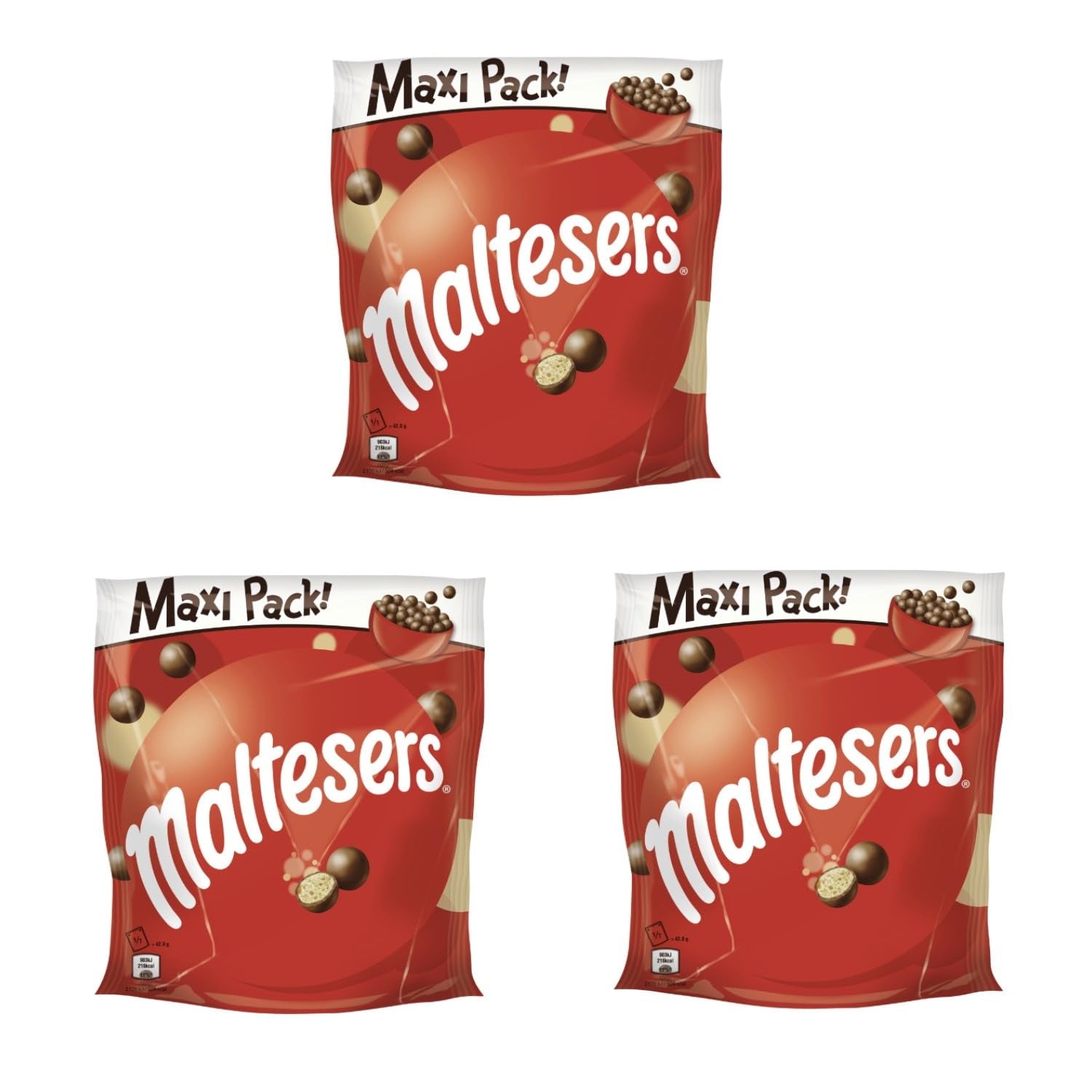 Maltesers, czekoladowe kulki z chrupiącym i lekkim środkiem, przewiewna, czekoladowa przekąska, 1 opakowanie (1 x 300g)